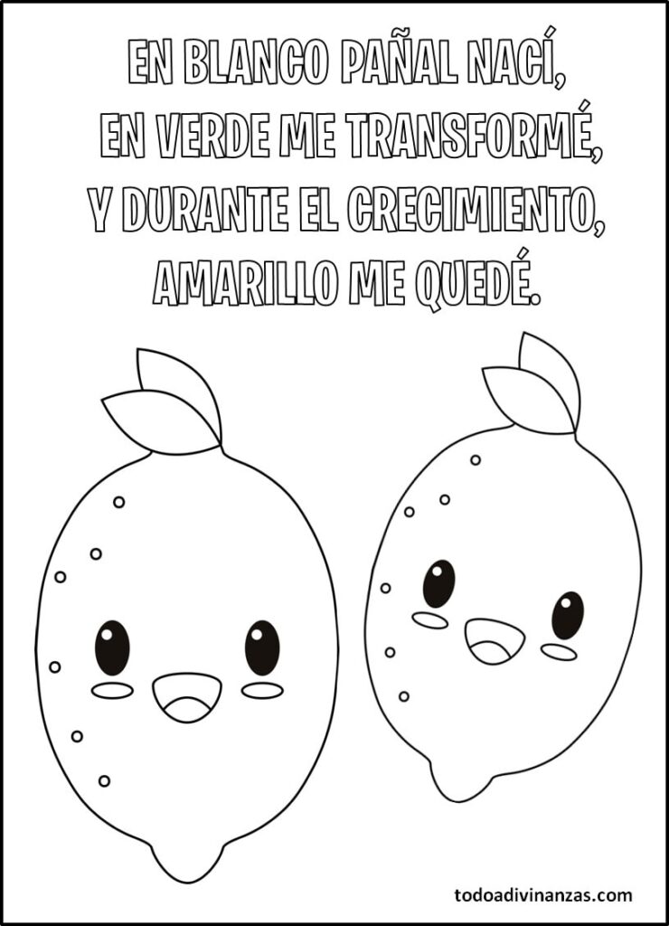 Adivinanzas para colorear con respuestas